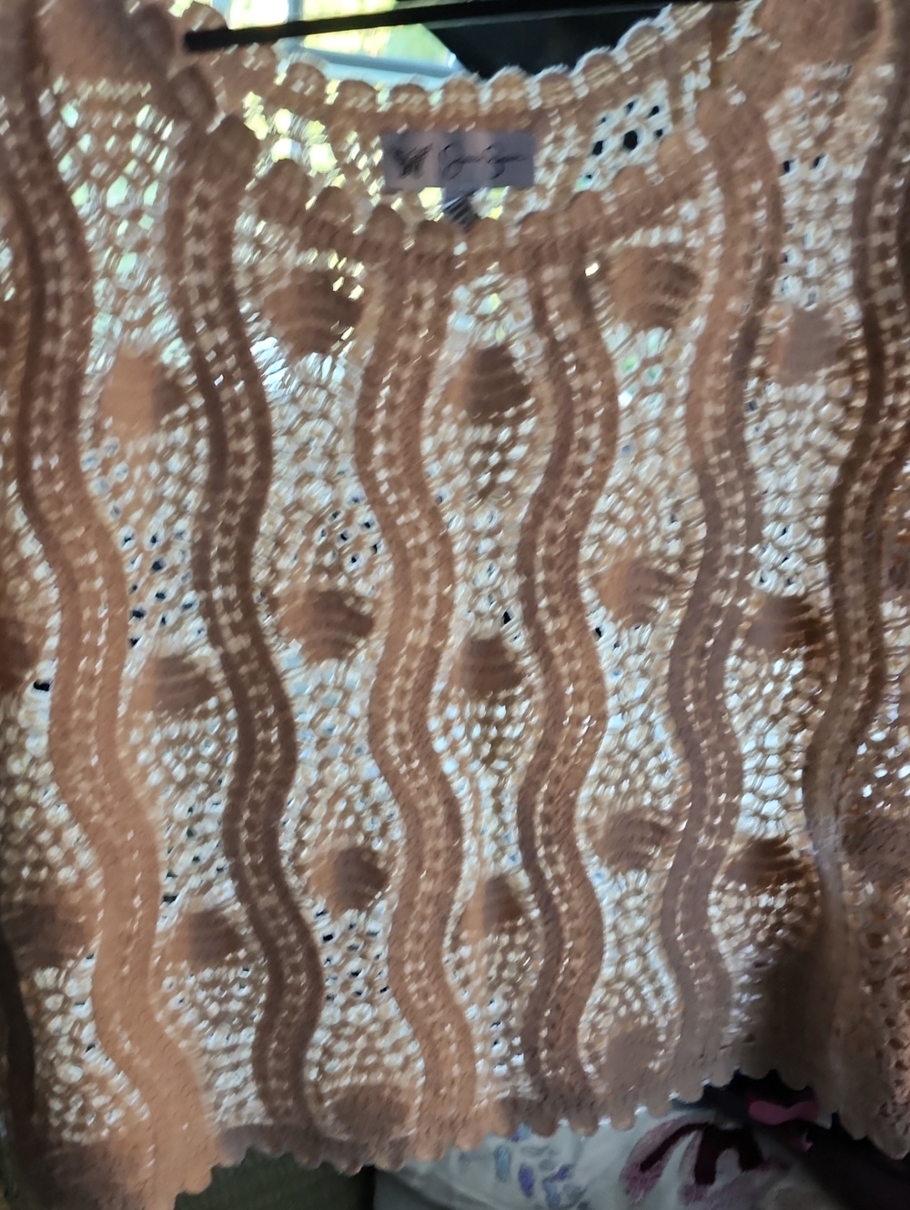Jessica Simpson Cream Crochet Lace Pullover